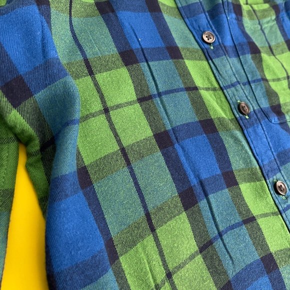 SO Perfect Shirt, Relaxed Fit, Blue and Green Plaid, Size XS - Picture 4 of 6